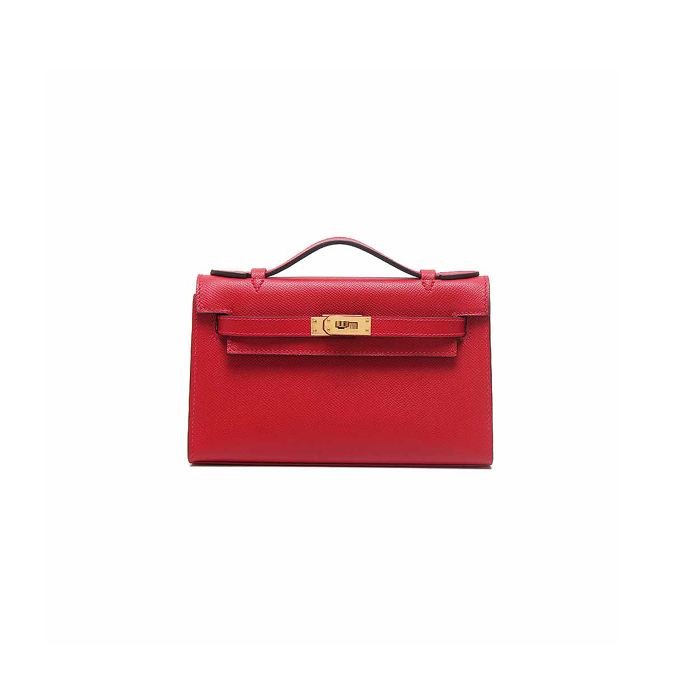 H**mes kelly pochette 22cm with casaque red (22*14*7cm)